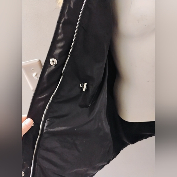 Women's Zara Trafaluc Size Medium hooded coat black puffer Removable Hood & Fur - Picture 9 of 15